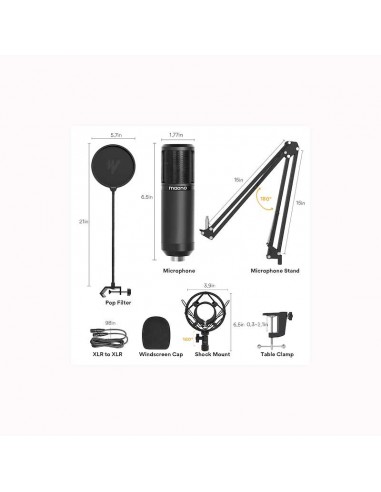 Au-pm320s Kit Mic Condenser Soporte...